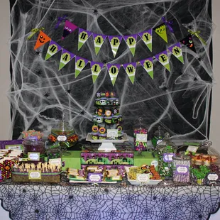 Halloween Candy and Dessert Table
