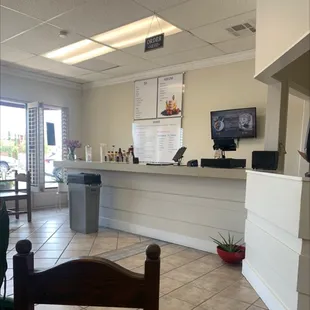 the front desk of a restaurant