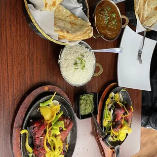 Tandoori Chicken, Naan, Lamb Curry