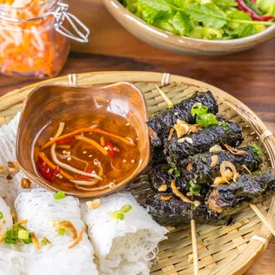 Grilled Beef wrapped in betel leaf