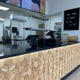 Front counter, menu