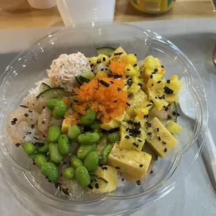 a bowl of food on a table