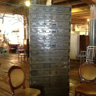 Killer metal cabinet. Probably 12 feet tall.