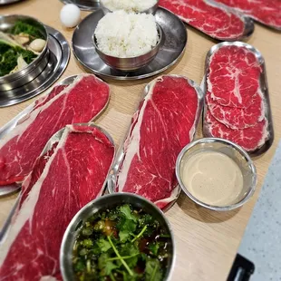 Chuck eye steak and top blade steak