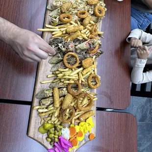 a long platter of food