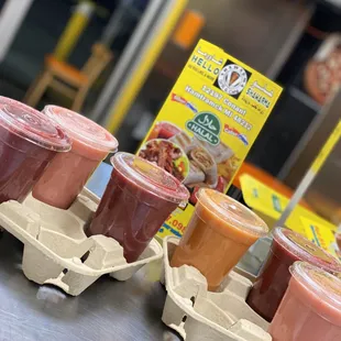 Fresh real fruit smoothies