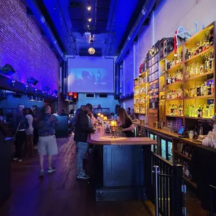 Looking into the bar