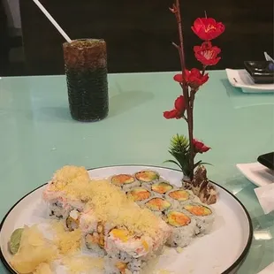 a plate of food on a table