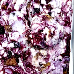 Basil Berry Cheesecake Crumble Ice Cream