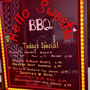 the menu