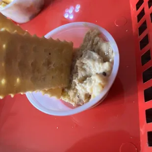 Sample of homemade smoked chicken salad and I left with a quart.