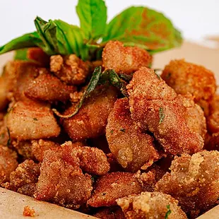 Try out the Basil Popcorn Chicken at Hello Tea in San Jose. No longer hungry!