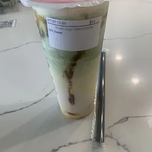 Brown Sugar Matcha Brulee