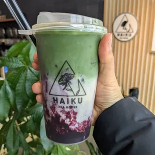 Blueberry Matcha Latte