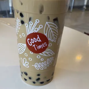 Coffee milk tea with boba