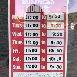 Business hours