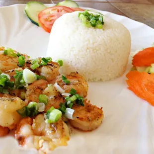 Garlic Shrimp Steamed Rice