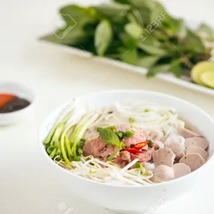 Special Pho - Brisket, Rare tender steak, beef meatballs