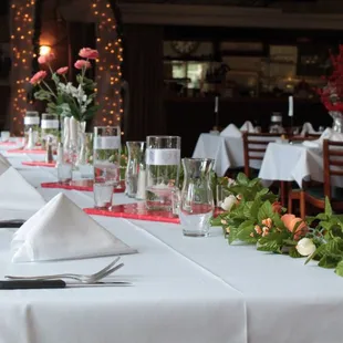 a table set for a formal dinner
