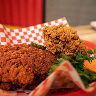 a basket of fried food