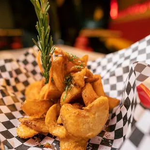 a pile of fried food