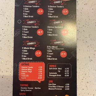 menu