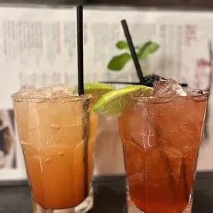 Left: Ginger Fruit Fizzy Right: Obie's Blackberry Mock-jito