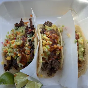 Al Pastor and Carne Asada Tacos
