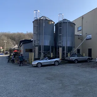 a car parked in front of the brewery