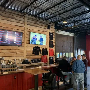 a bar with a flat screen tv