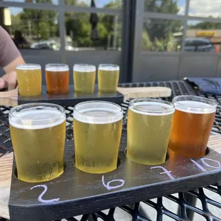 a flight of beers