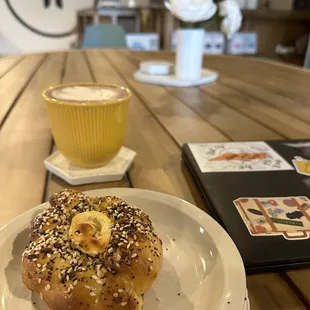 Everything Bagel braid &amp; ube latte