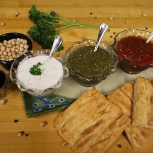Sauce and bread