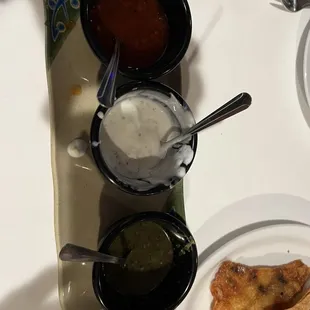 Three dipping sauces