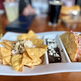 a plate of mexican food