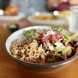 a bowl of food on a table