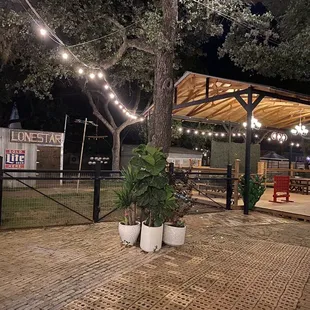 Covered patio and chicken coop area