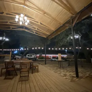 Large yard games/covered seating area