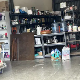Front area for dropoff donations