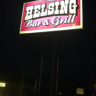 Sign on the corner.