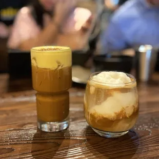 Egg coffee and coconut coffee