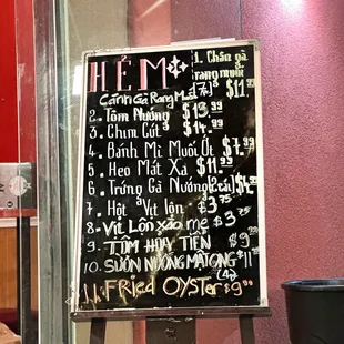 menu