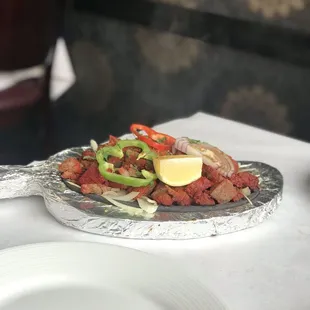 a plate of food on a table