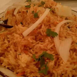 Shrimp biryani