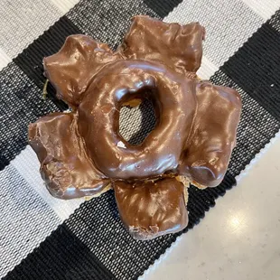 This is a perfect chocolate old fashioned donut!