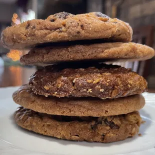 a stack of cookies on a plate