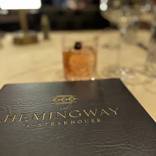 Menu, table, cocktail