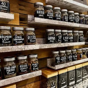 Tea Wall
150 loose leaf teas and herbs