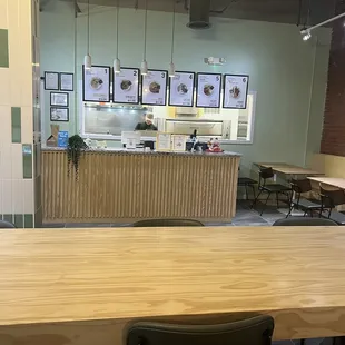 the counter and seating area