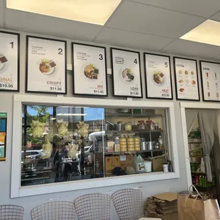 menus on the wall